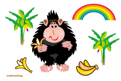 申のイラスト年賀状テンプレート