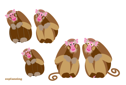 申のイラスト年賀状テンプレート