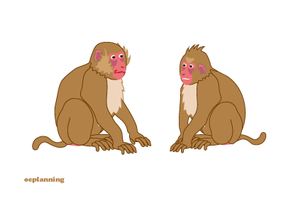 申のイラスト年賀状テンプレート