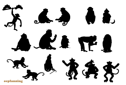 申のイラスト年賀状テンプレート