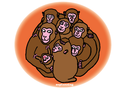 申のイラスト年賀状テンプレート