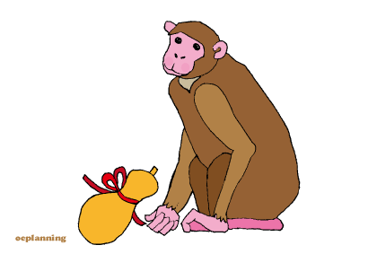 申のイラスト年賀状テンプレート