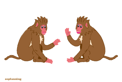 申のイラスト年賀状テンプレート