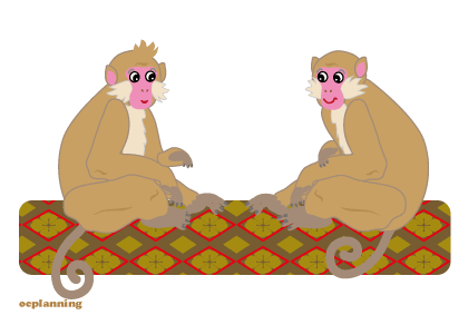 申のイラスト年賀状テンプレート