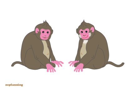 申のイラスト年賀状テンプレート