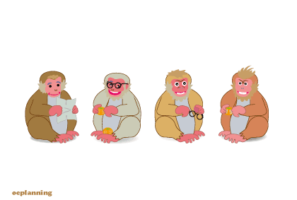 申のイラスト年賀状テンプレート