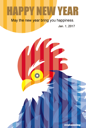 トリのイラスト酉年の鶏デザイン年賀状