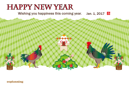 2017酉年 鶏の年賀状素材