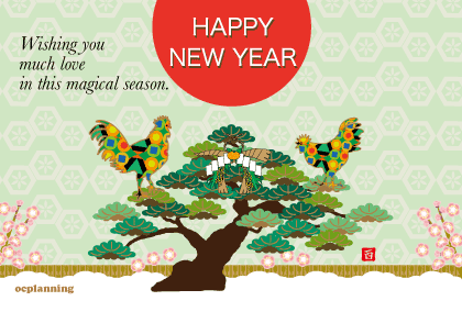 2017酉年 鶏の年賀状素材