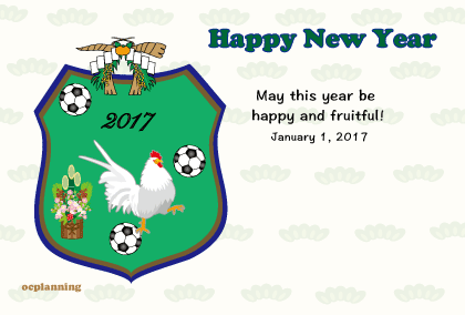 2017酉年 鶏の年賀状素材