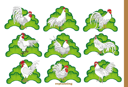 ニワトリのイラスト年賀状テンプレート