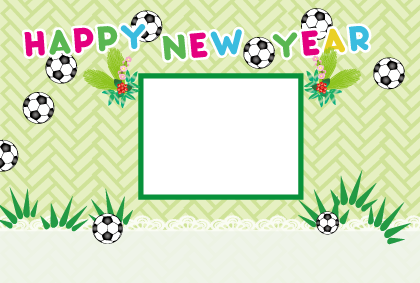 いぬのフォトフレーム年賀状テンプレートト