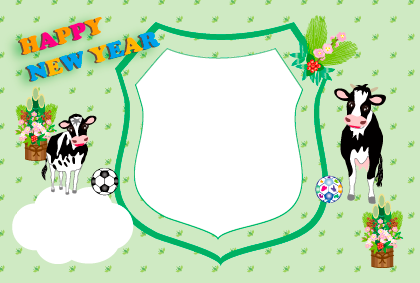 2021丑年のマウスのイラスト年賀状素材