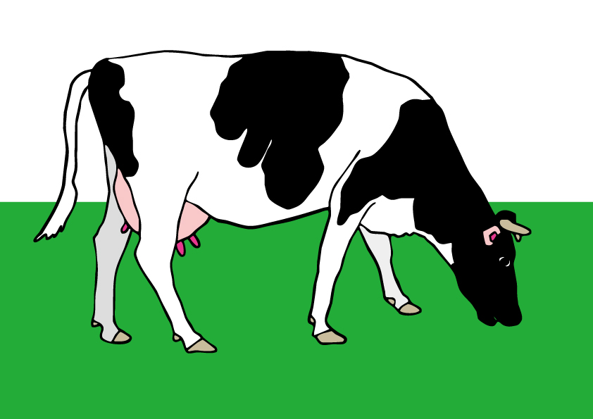 2021牛年のうしのイラスト年賀状素材cow