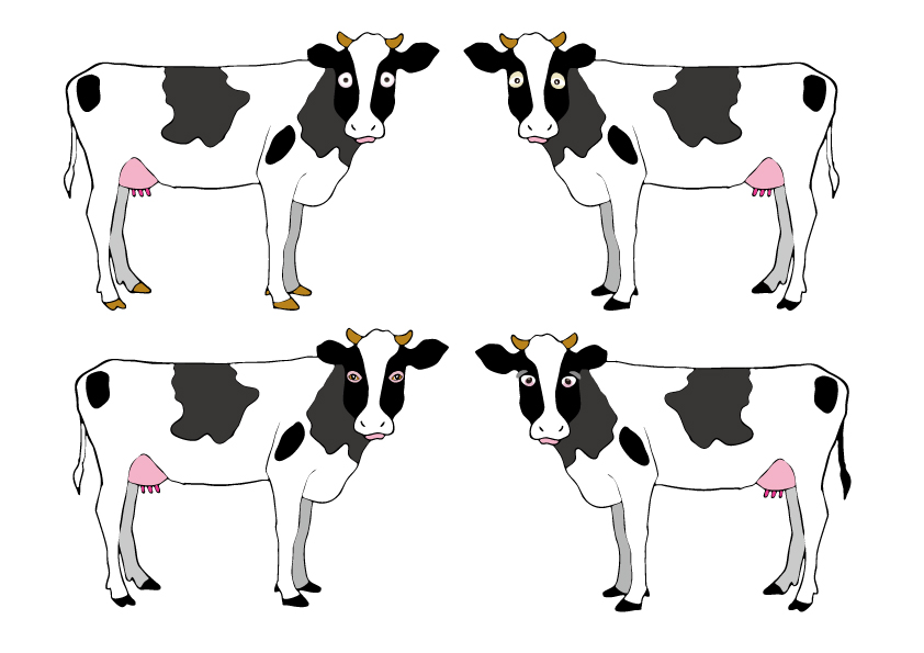 2021牛年のうしのイラスト年賀状素材cow