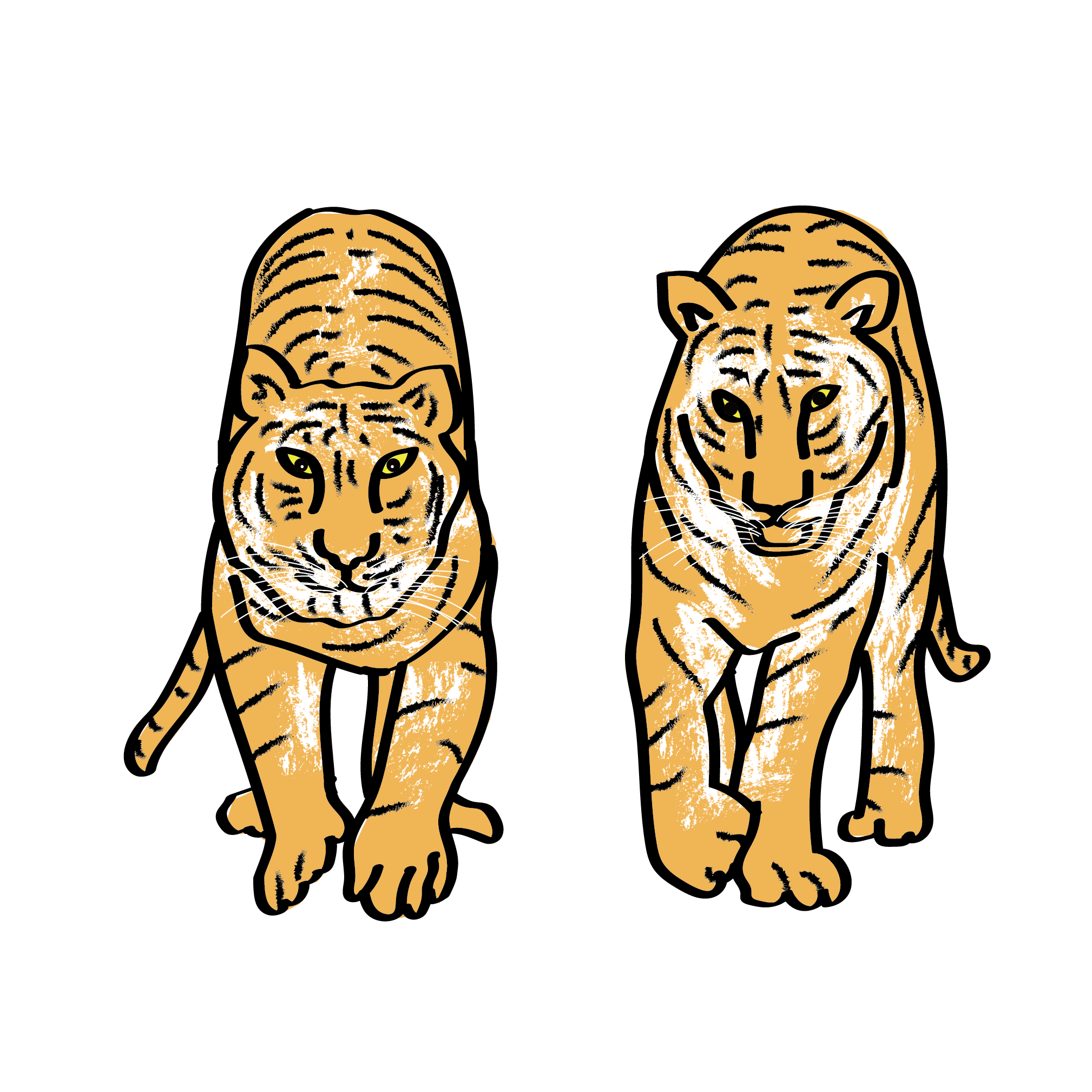 2022寅年のとらのイラスト年賀状素材