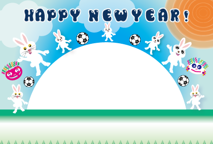 2023年兎年のデザイン・年賀状写真フレームのテンプレート集ウサギ