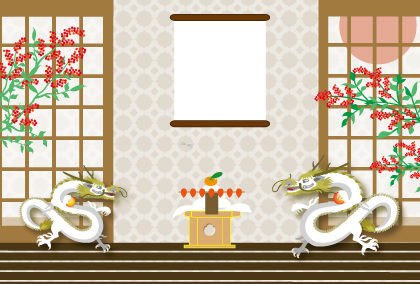 2021辰年のリュウのイラスト年賀状素材