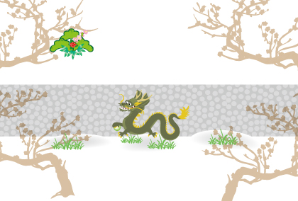 2021辰年のリュウのイラスト年賀状素材