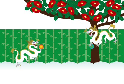 2021辰年のリュウのイラスト年賀状素材