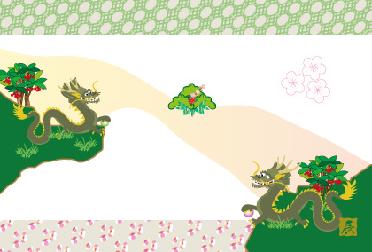 2021辰年のリュウのイラスト年賀状素材