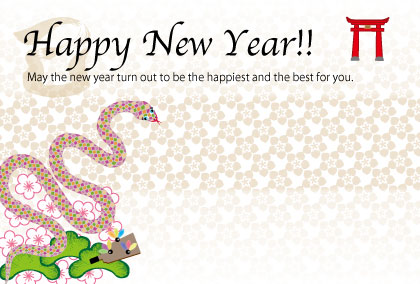 2025巳年のヘビのイラスト年賀状素材