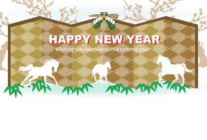 2025午年のウマのイラスト年賀状素材